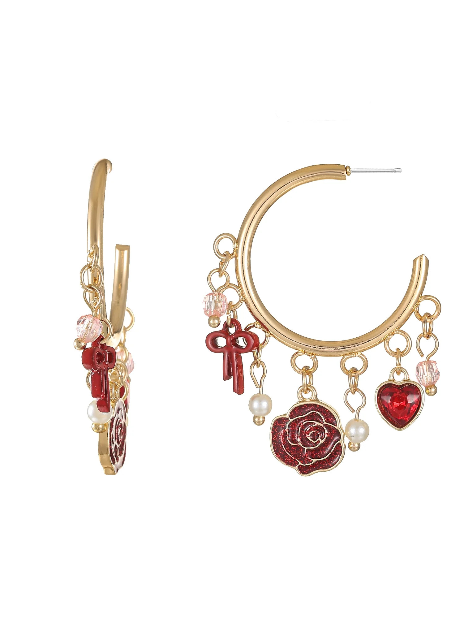 Way to Celebrate Valentine's Day Charm Hoop Earrings, 1 Pair - Walmart.com | Walmart (US)