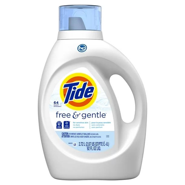 Tide Free & Gentle Liquid Laundry Detergent, 64 loads 92 fl oz, HE Compatible | Walmart (US)