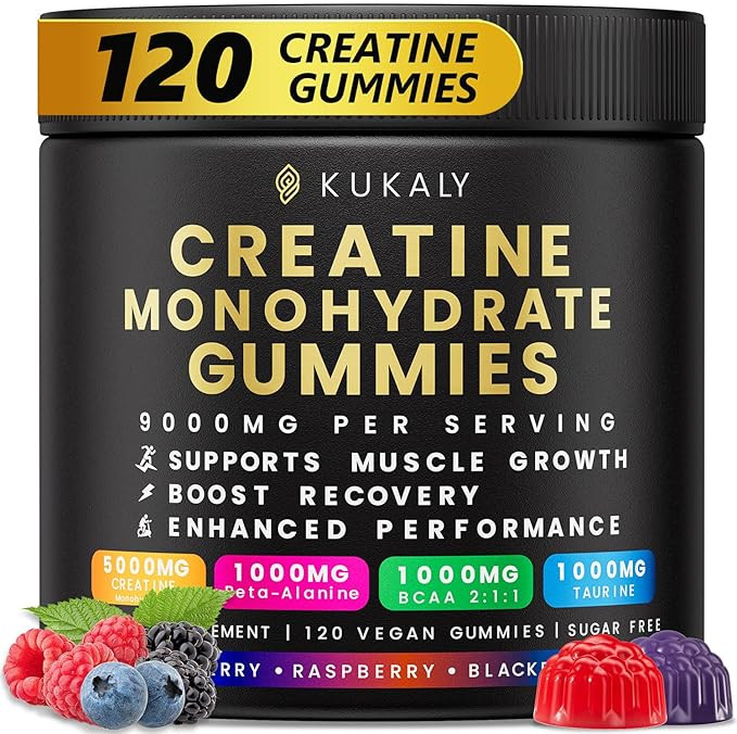 KUKALY Creatine Monohydrate Gummies for Men & Women, 9000MG Creatine Gummies Sugar Free - Mixed F... | Amazon (US)