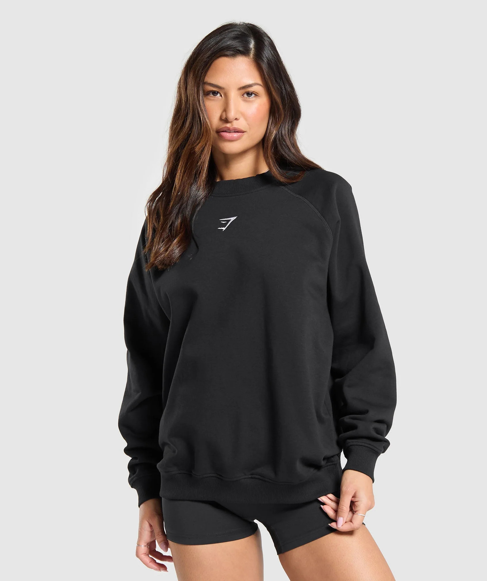 Gymshark Training Oversized Fleece Sweatshirt - Black | Gymshark UK