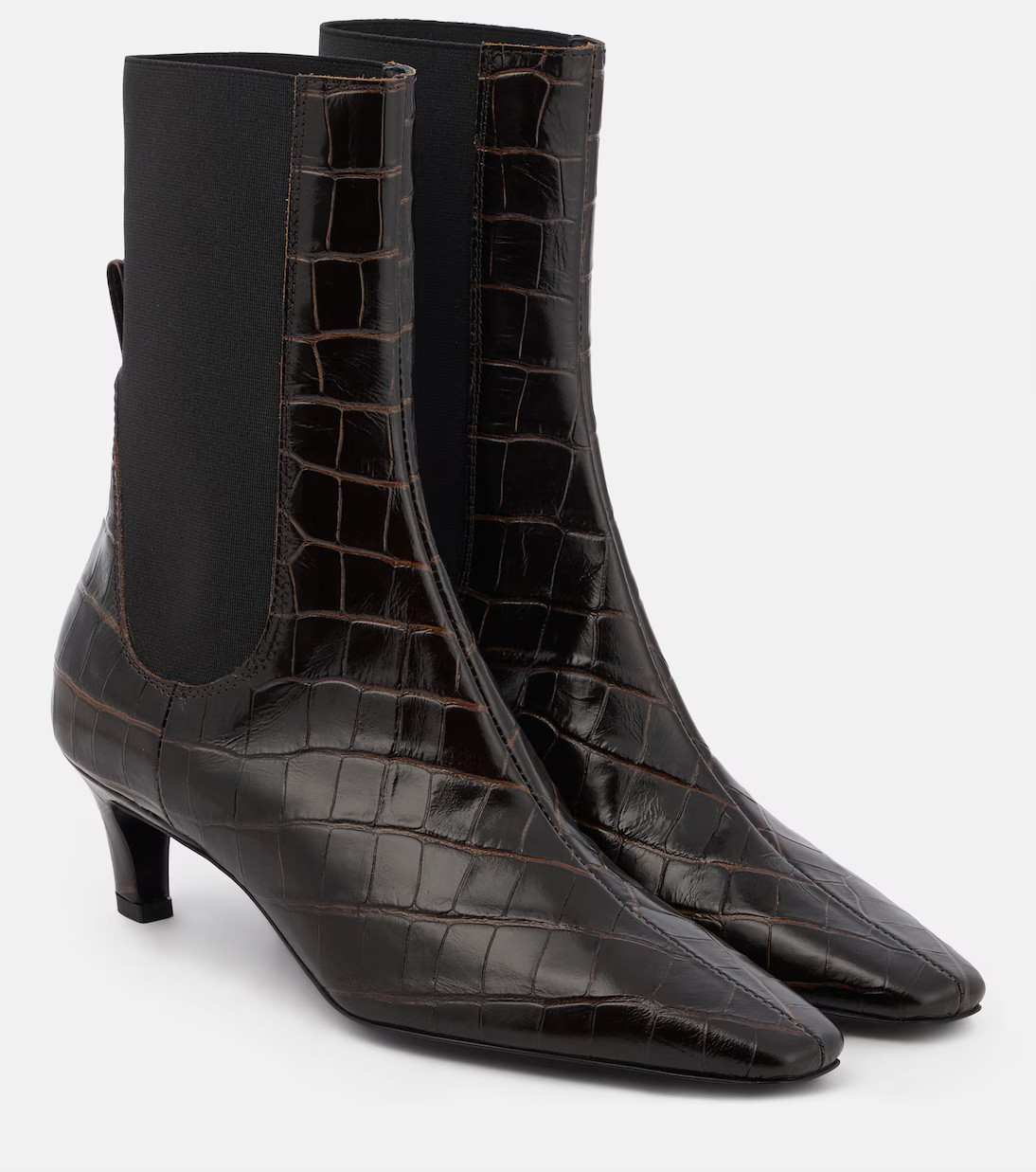 Croc-effect leather ankle boots | Mytheresa (US/CA)