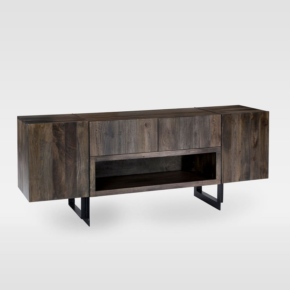 Modern Solid Wood &amp; Iron Media Console | West Elm (US)