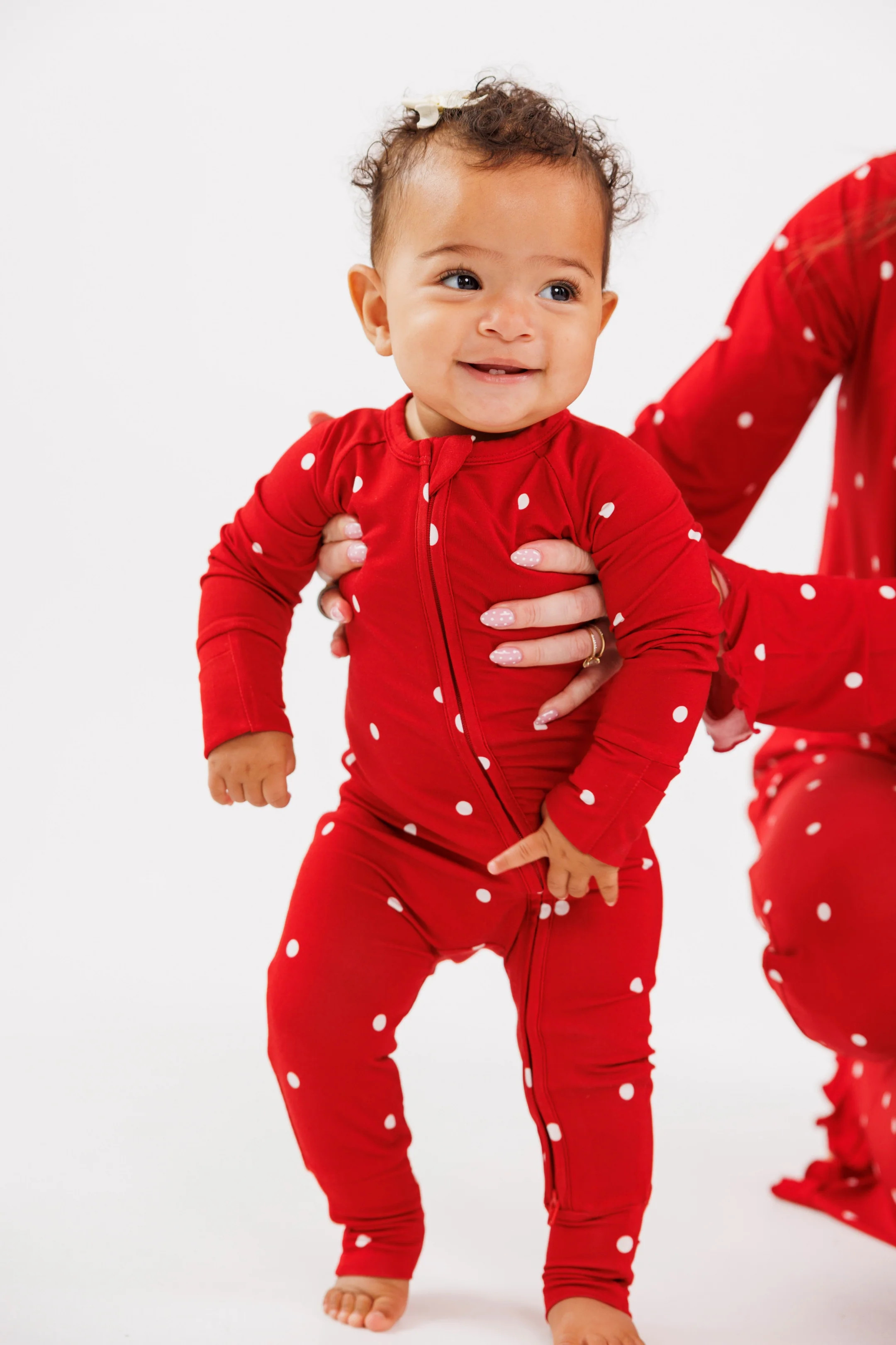 Ruby Polka Dot Zipper Romper | Bamboo Baby Pajamas | In My Jammers | In My Jammers