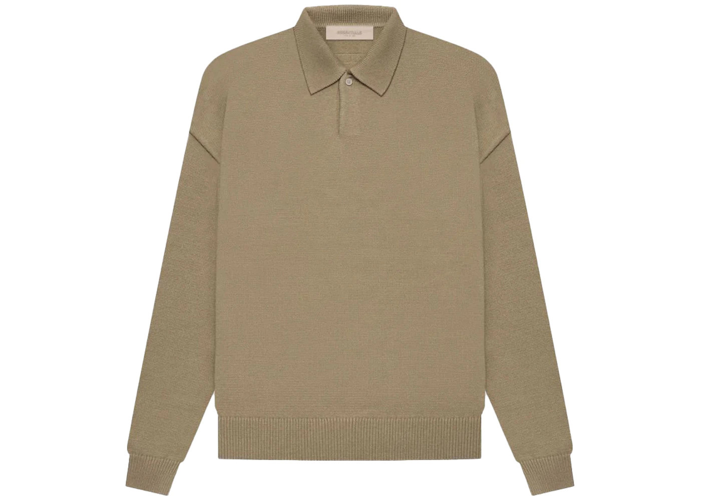 Fear of God Essentials Knit LS Polo Oak | StockX