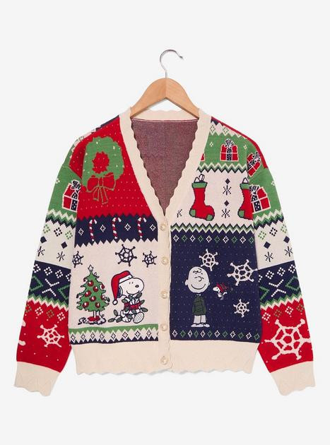 Peanuts Holiday Patchwork Women's Cardigan - BoxLunch Exclusive | BoxLunch