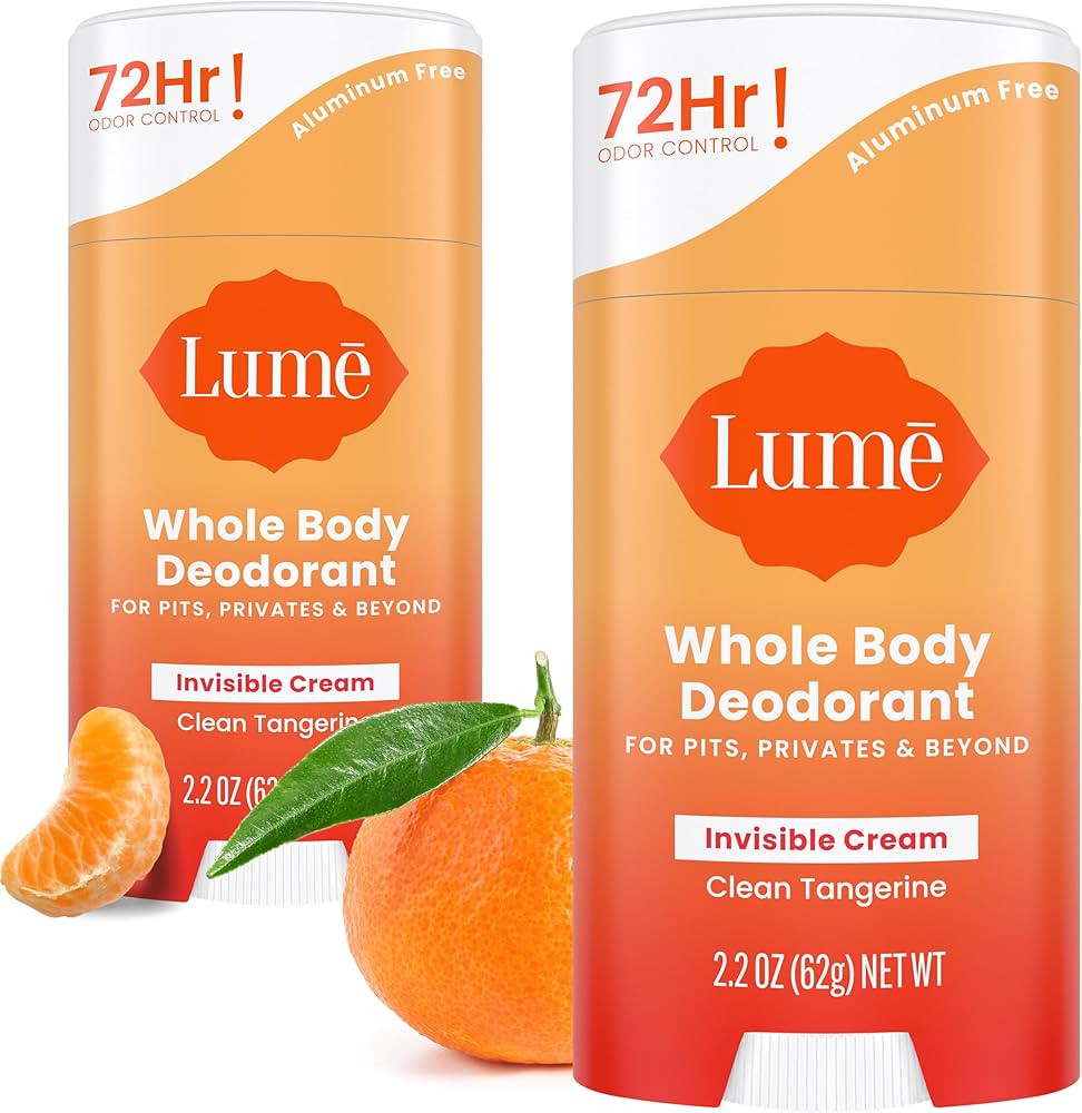 Lume Whole Body Deodorant - Invisible Cream Stick - 72 Hour Odor Control - Aluminum Free, Baking ... | Amazon (US)