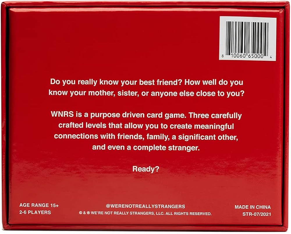 WE'RE NOT REALLY STRANGERS Card Game - Fun Family Party Games for Adults Teens & Kids Game Night,... | Amazon (US)