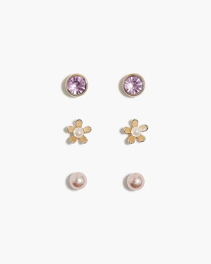 Girls' multicolor pearl earrings pack | J.Crew Factory