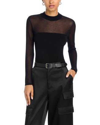Sheer Knit Mock Neck Top - Exclusive | Bloomingdale's (US)