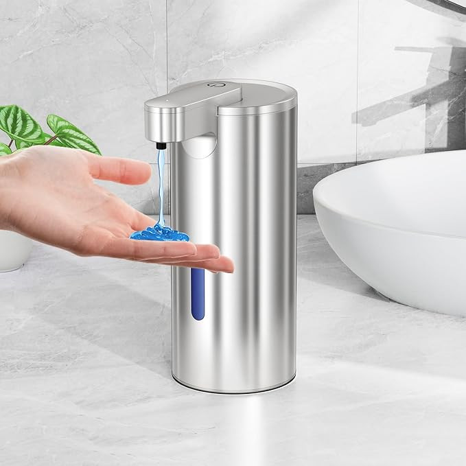 Fachixy Seifenspender Automatisch aus Edelstahl, Berührungsloser Sensor, USB-C Wiederaufladbar m... | Amazon (DE)