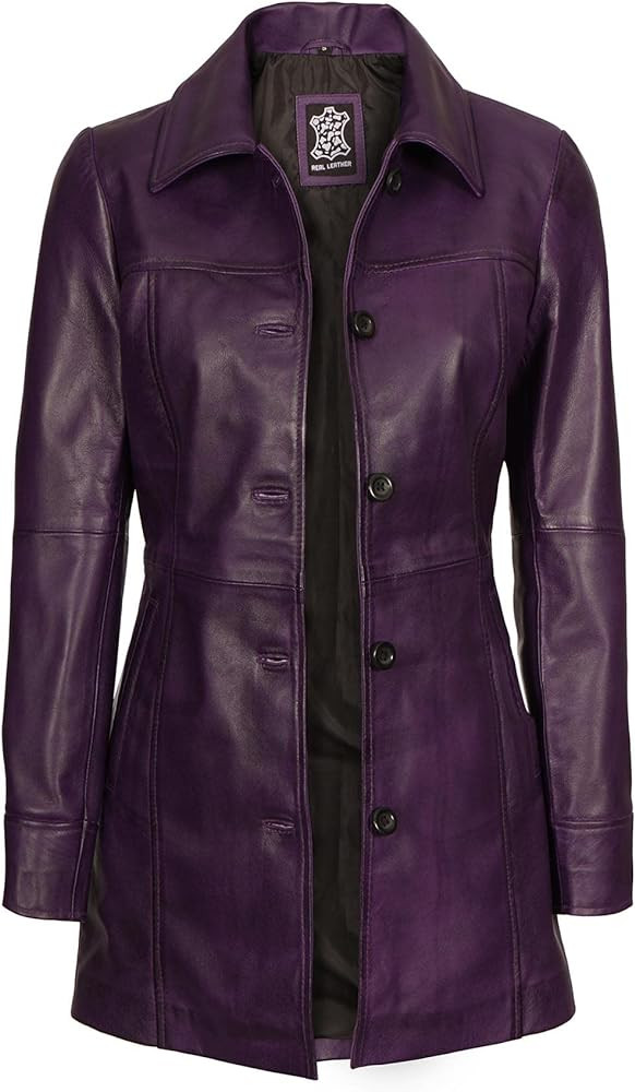 fjackets Real Leather Jacket Women - Lambskin Long Coats For Women - Stylish Soft Women's Trench ... | Amazon (US)