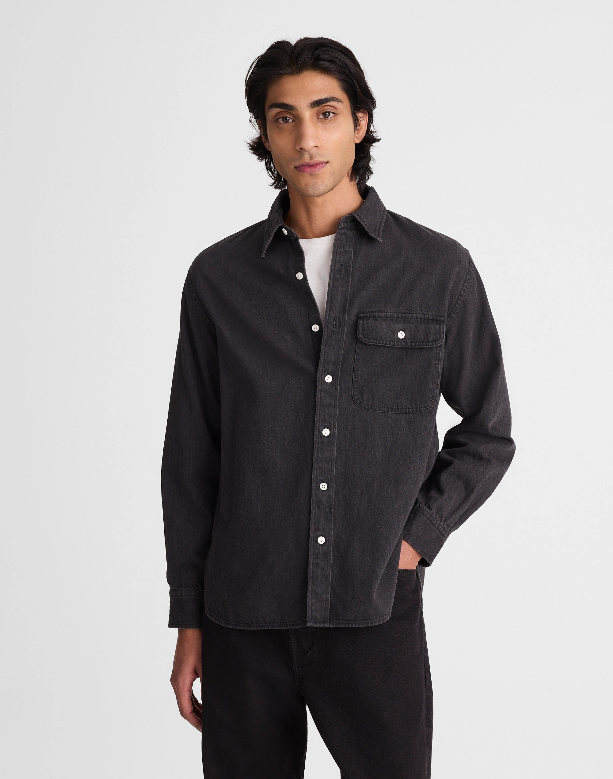 Single-Pocket Shirt in SoftFade Denim | Madewell