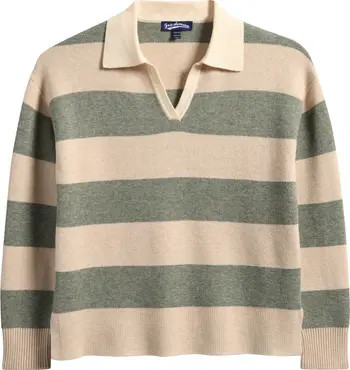 Kids' Stripe Johnny Collar Rugby Sweater | Nordstrom