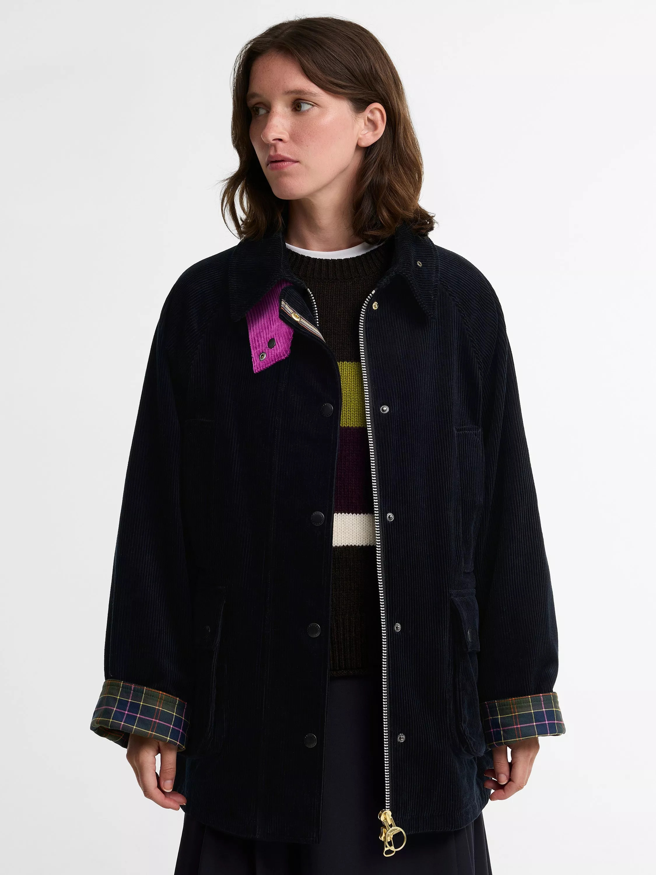 Barbour Paul Smith Loves Barbour Corduroy Utility Jacket, Navy/Black | John Lewis (UK)