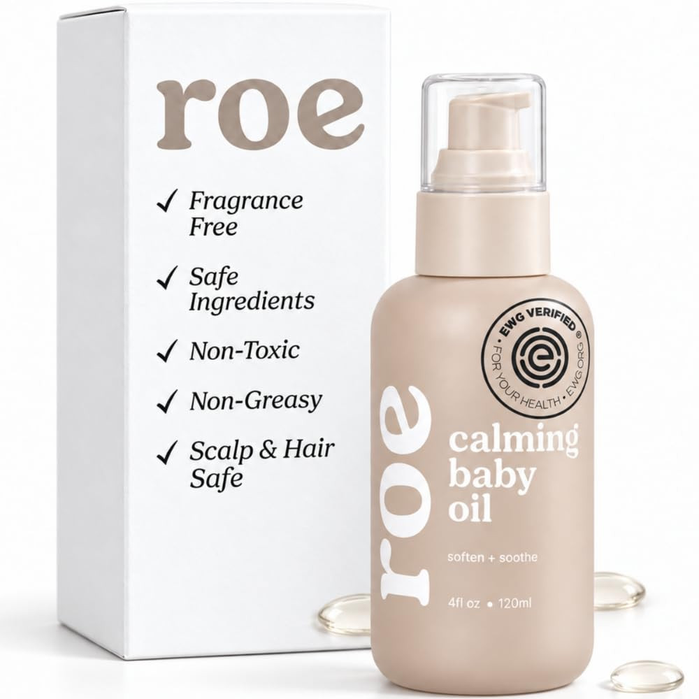 Roe Wellness Baby Oil Calming & Soothes Rough and Irritated Skin | All Natural Non-Greasy Hydrating Baby Oil | Moisturize Full Body (Calming Baby Oil) | Amazon (US)