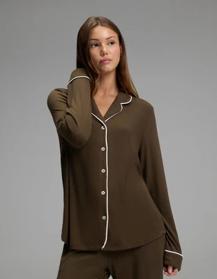 Women's Bamboo Rib-Knit Classic Long Sleeve Pajama Top | Cozy Earth