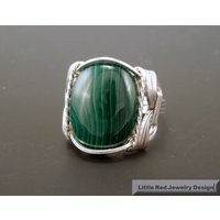 sterling Silver Malachite Wire Wrapped Ring | Etsy (US)