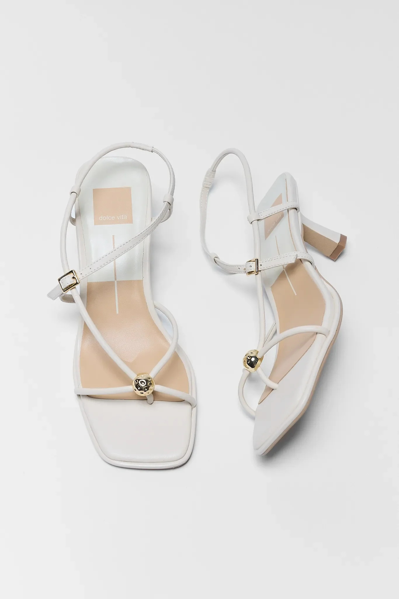Mylee Cream Strappy Kitten Heels | Avara