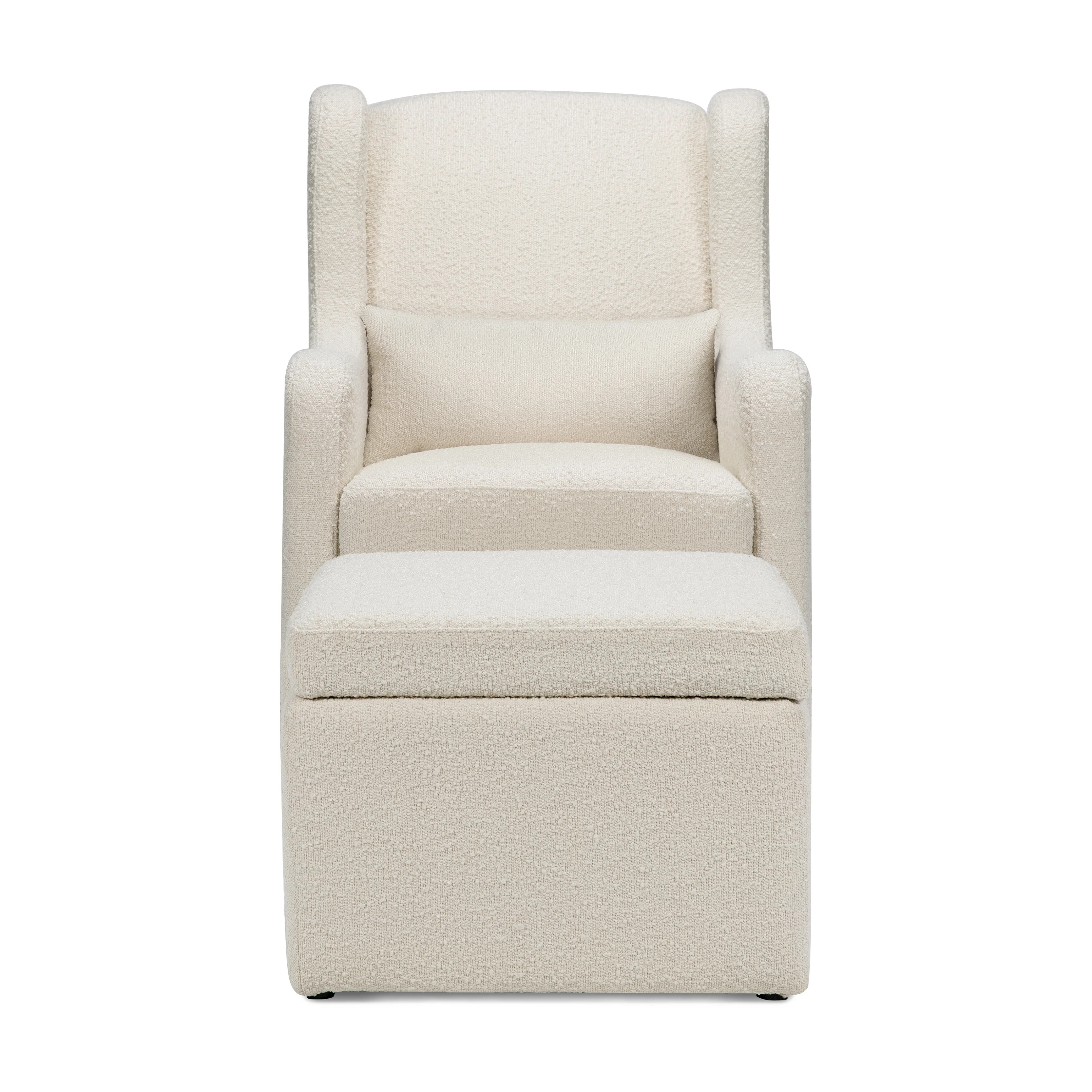 Carter's by DaVinci Adrian Swivel Glider with Storage Ottoman in Ivory Boucle | Walmart (US)