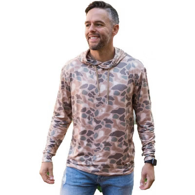 Burlebo Men's Long Sleeve Hoodie Sweatshirt (Pintail Camo, Small) | Target
