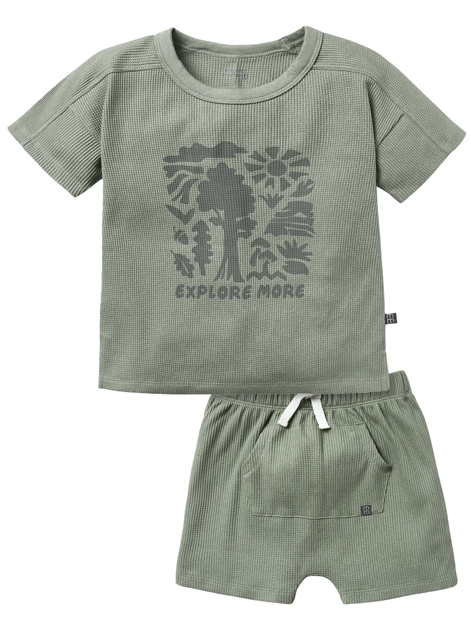 Modern Moments by Gerber Toddler Boy Organic Top and Shorts Outfit Set, Sizes 12M-5T - Walmart.co... | Walmart (US)