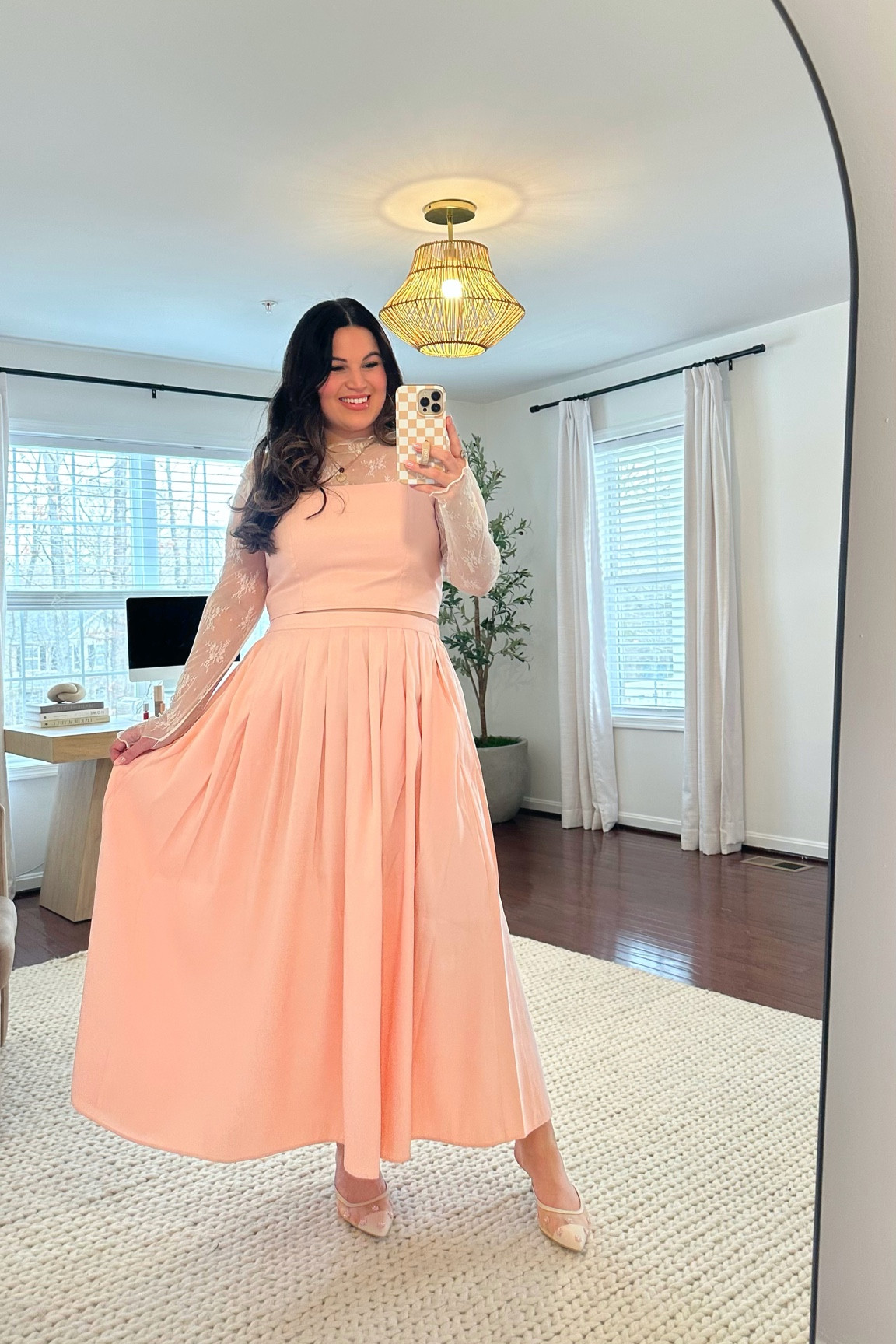 The prettiest pink set that’s brand new from Target! Perfect for Valentine’s Day, date night, or even a bridal shower/ baby shower! I added on a long sleeve lace top since it’s still so cold here 🥶 but it looks so pretty on its own too! 

Lace top - xl
Pink top - large 
Pink skirt - large (runs big, I could have sold out) 
Heels - 9.5 
Anti chafing shorts - M/L 

Valentine’s Day outfit, valentines outfit, valentines style, Valentine’s Day, valentines, matching set, target matching set, target fashion 


#LTKSeasonal #LTKMidsize #LTKFindsUnder50