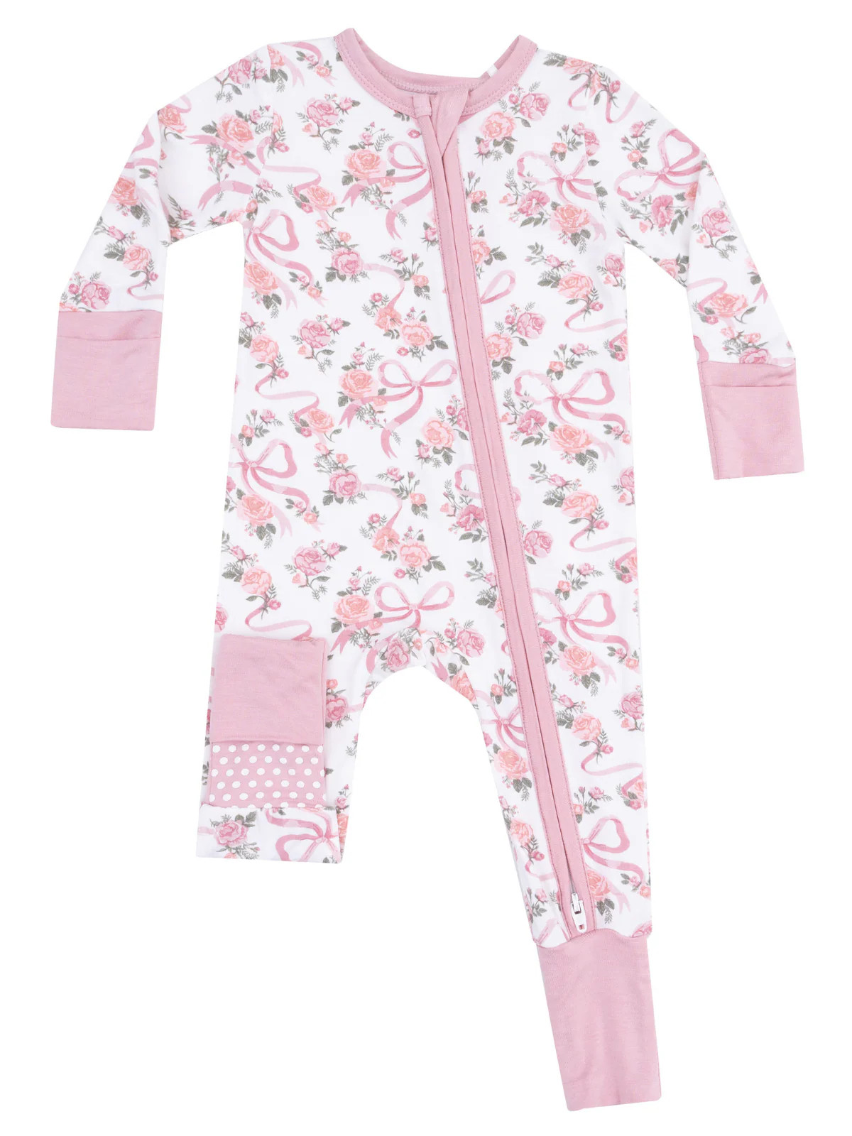 2-Way Zip Romper, Ribbons & Flowers | SpearmintLOVE
