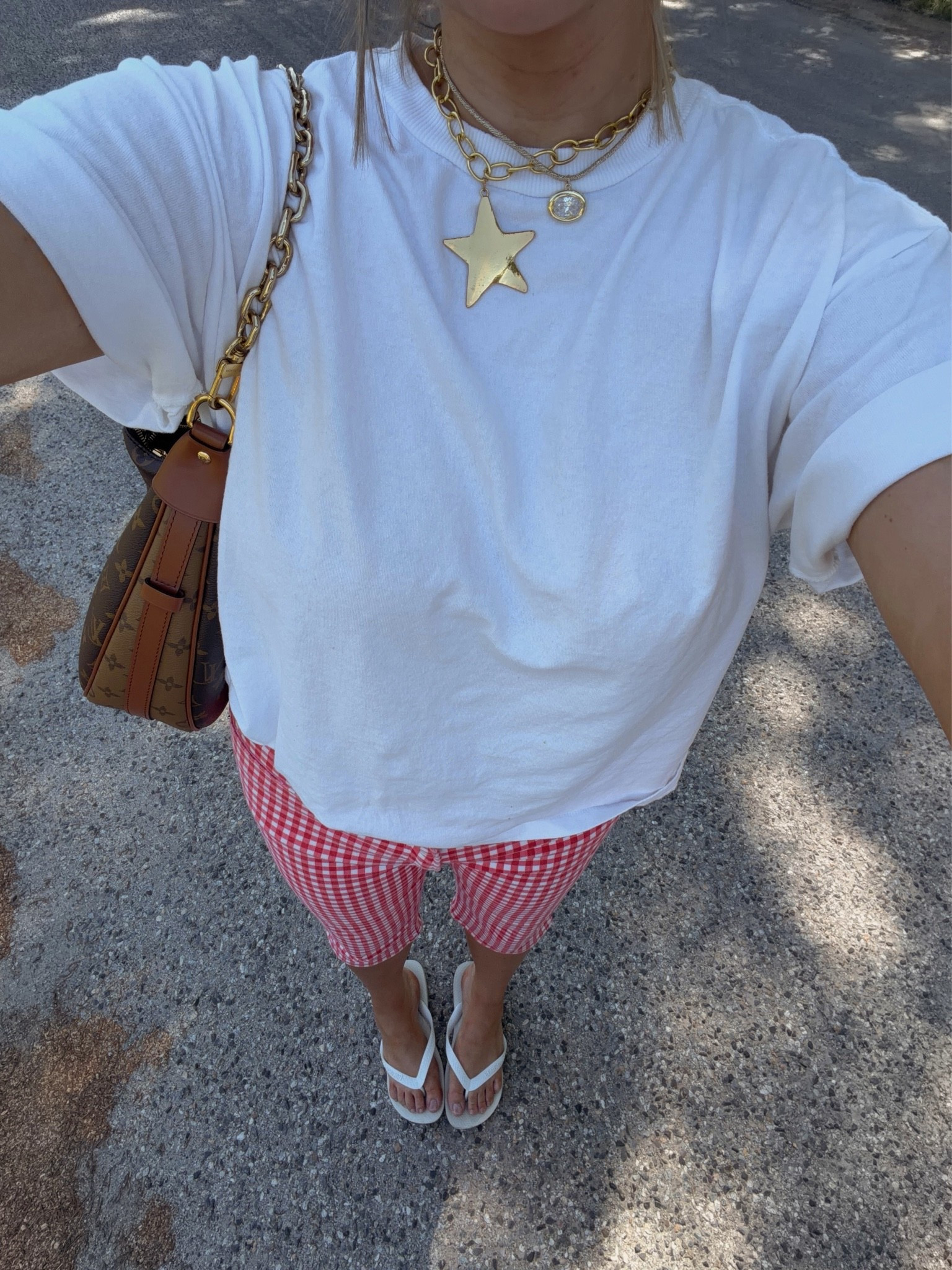 Good American gingham red pants size 10! Code BRE for Bracha necklace!

#summerstyle #gingham #flipflops #bracha #starnecklace #bresheppard

#LTKootd #LTKmomlife