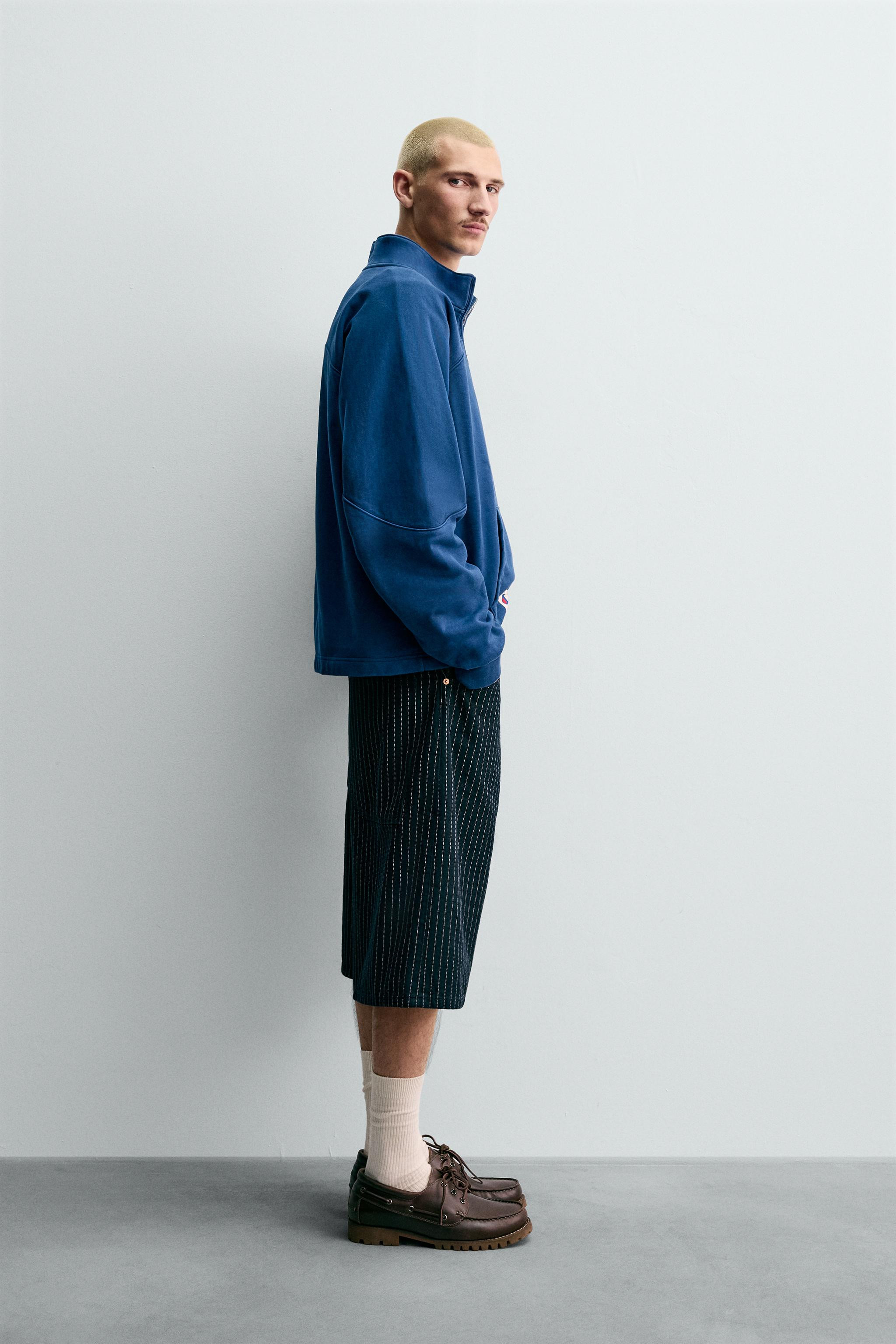 CHAMPION ® X ZARA STRIPED BAGGY FIT BERMUDA SHORTS | Zara UK