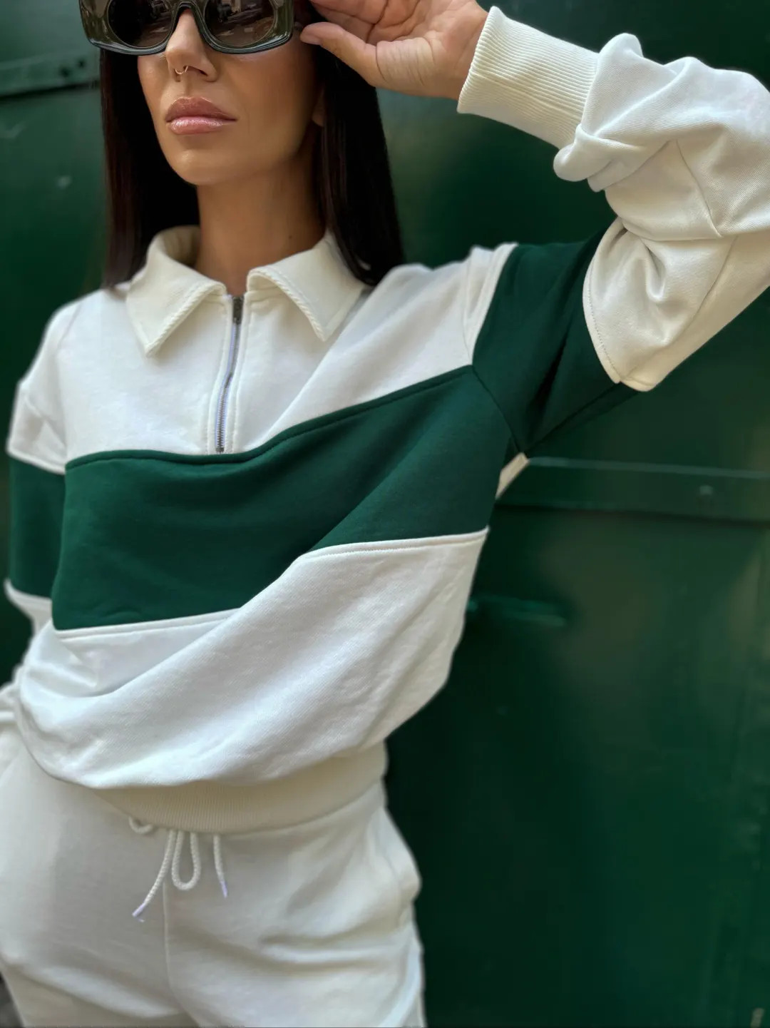 MERIT POLO VINTAGE Jumper white/green - Etsy | Etsy (US)