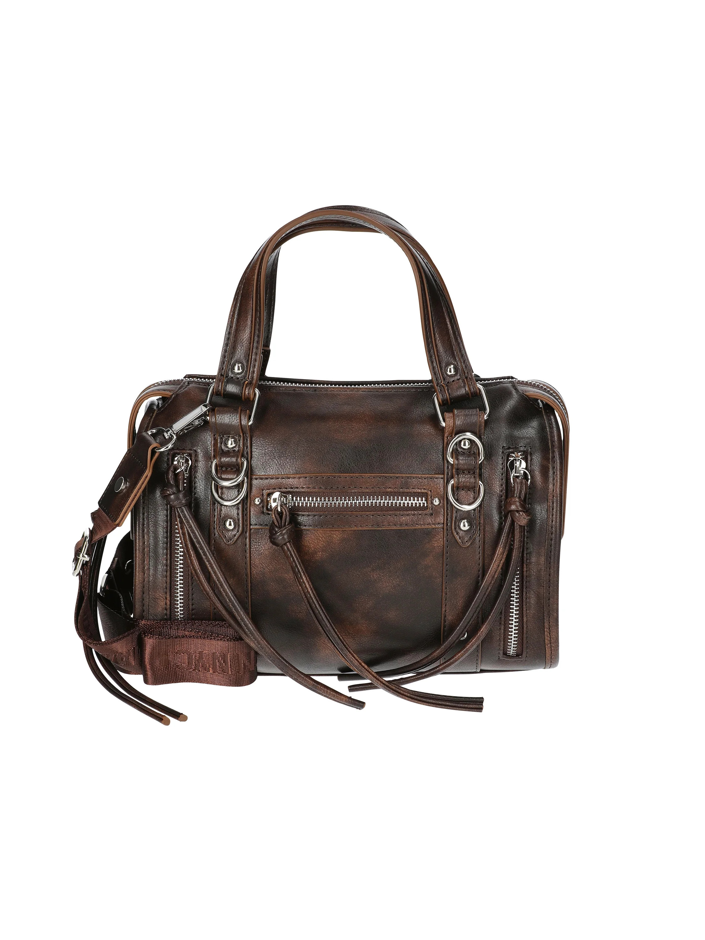 Madden NYC Women's Soft Zipper Satchel Handbag, Brown | Walmart (US)