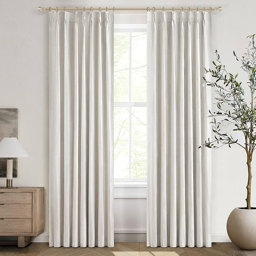 Buttercream Blackout Curtains 90 Inches Long, Thick Linen Patio Drapes for Insulated Sliding Glas... | Amazon (US)