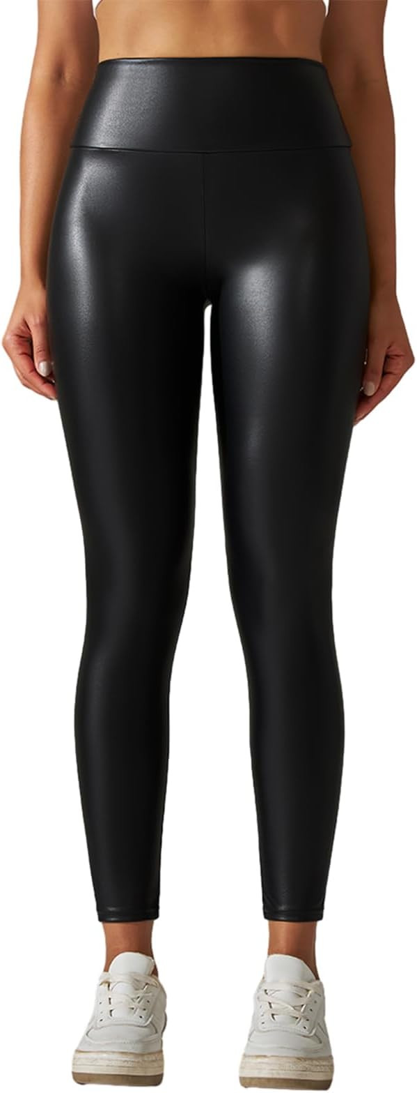 Women's High Waist Faux Leather Leggings Tights Stretchy Pleather Pants 80s Costume Dressy Leggin... | Amazon (US)