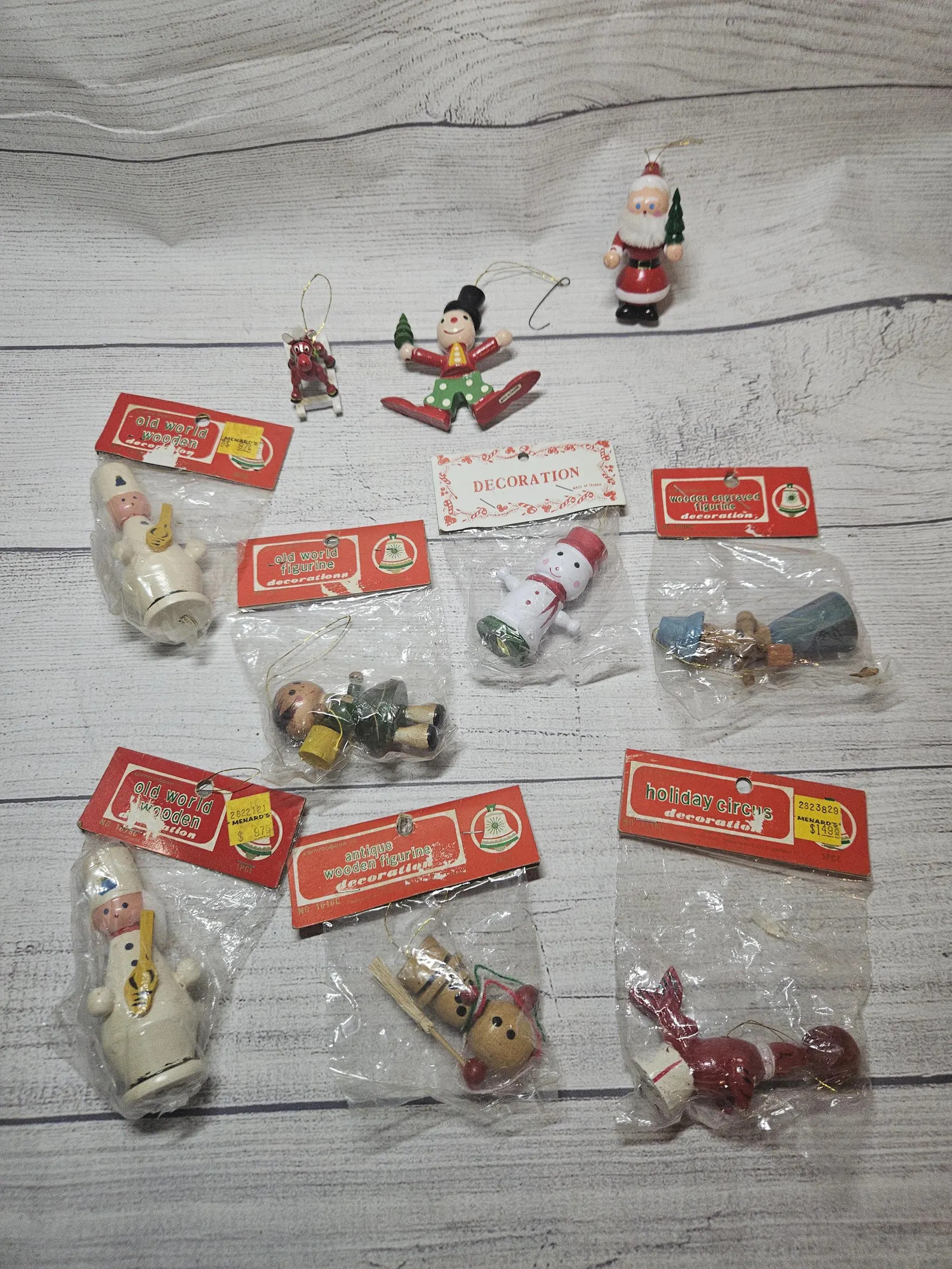 Vintage Christmas Ornament Lot of 10 - 1970s/1980s - Small Sizes - NEW OLD STOCK Wood Ornaments -... | Etsy (US)