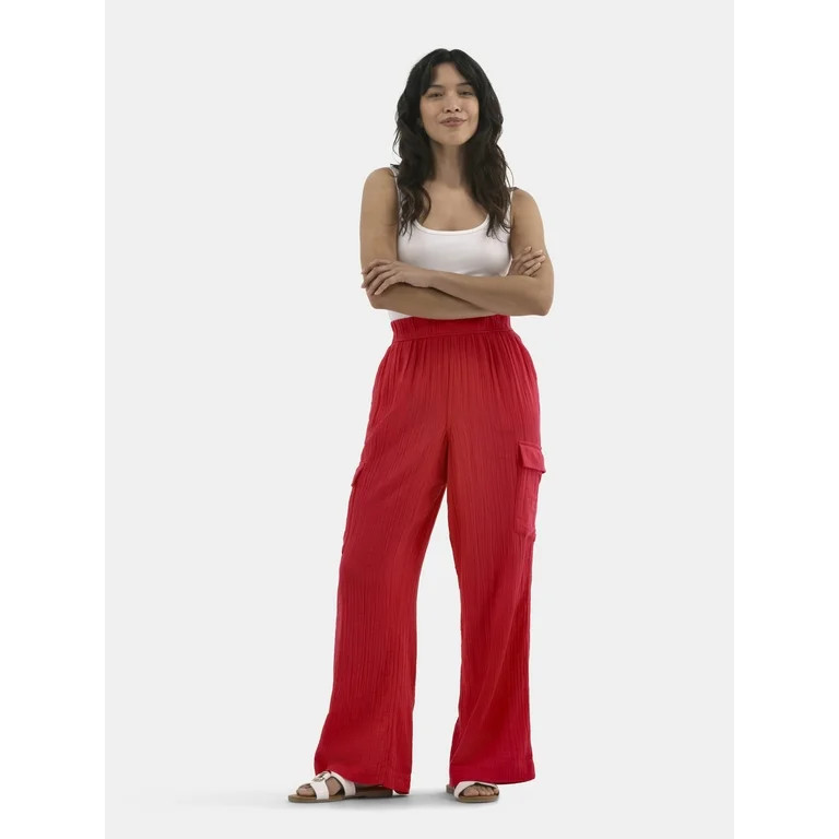 Time and Tru Women's and Women's Plus Cotton Double Cloth Cargo Pants, Sizes XS-XXXL - Walmart.co... | Walmart (US)