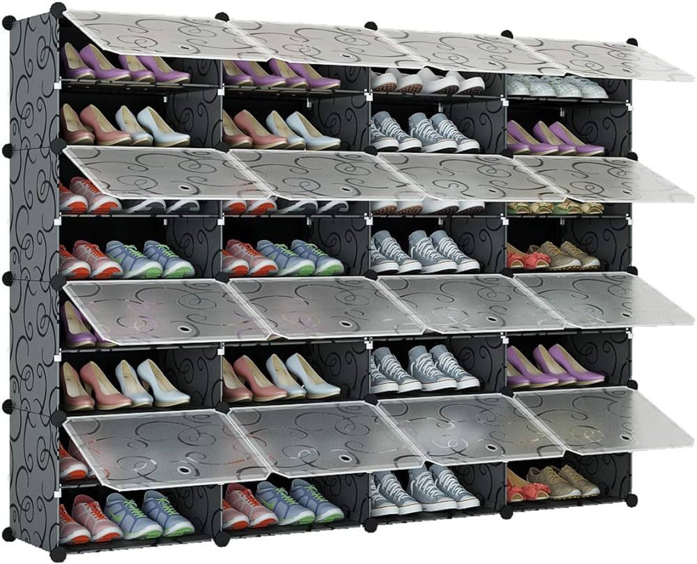 KOUSI Portable Shoe Rack Organizer 64 Pair Tower Shelf Storage Cabinet Stand Expandable for Heels... | Amazon (US)