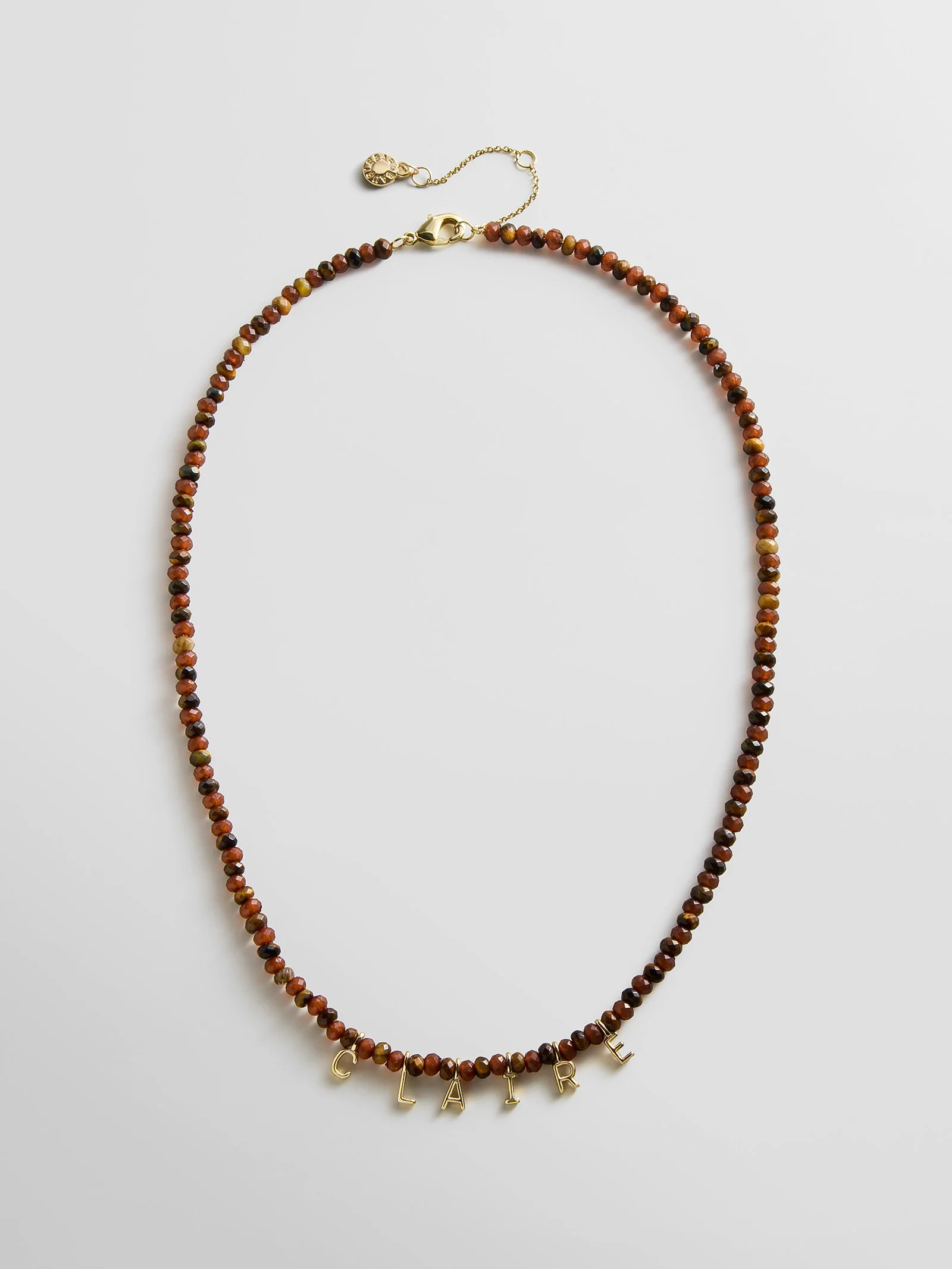 Mini Semi-Precious Custom Necklace - Tiger's Eye | BaubleBar