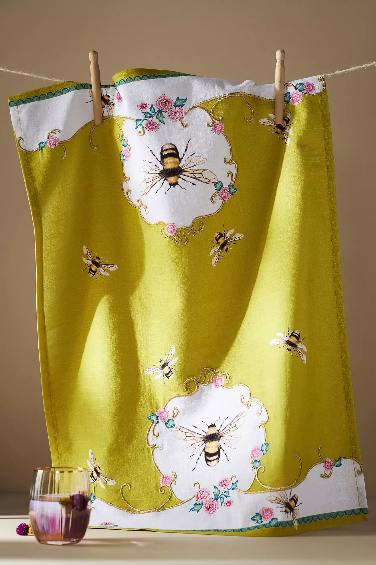 Lou Rota for Anthropologie Queen Bee Cotton Tea Towel | Anthropologie (UK)