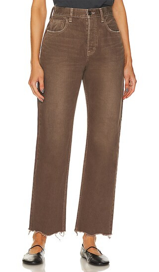 Emery Wide Straight in Brown | Revolve Clothing (Global)