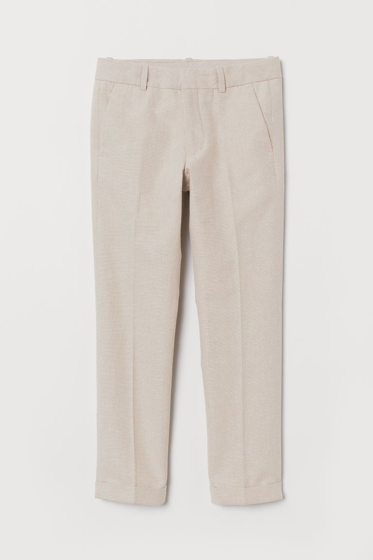 H & M - Linen-blend Suit Pants - Beige | H&M (US + CA)