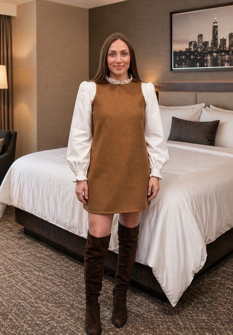 this is your sign to invest in pieces that feel as good as they look 🤎

i’ve been completely obsessed with Sézane lately and this outfit is exactly why… it’s that perfect mix of timeless + effortless but still feels elevated

the dress layering over this blouse gives that soft structured look without trying too hard, and these boots pull everything together in the most chic way

this is one of those outfits you can wear on repeat and it still feels special every time #sezane #fashion #style

#LTKmomlife #LTKdayinmylife #LTKMothersDay