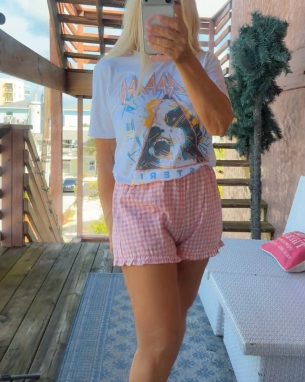 Pink plaid boxer shorts styled with a leopard graphic tee featuring pink details 💕🐆 Such a fun casual outfit that’s comfortable, trendy, and perfect for summer.

#LTKPetite #LTKOver40 #LTKootd