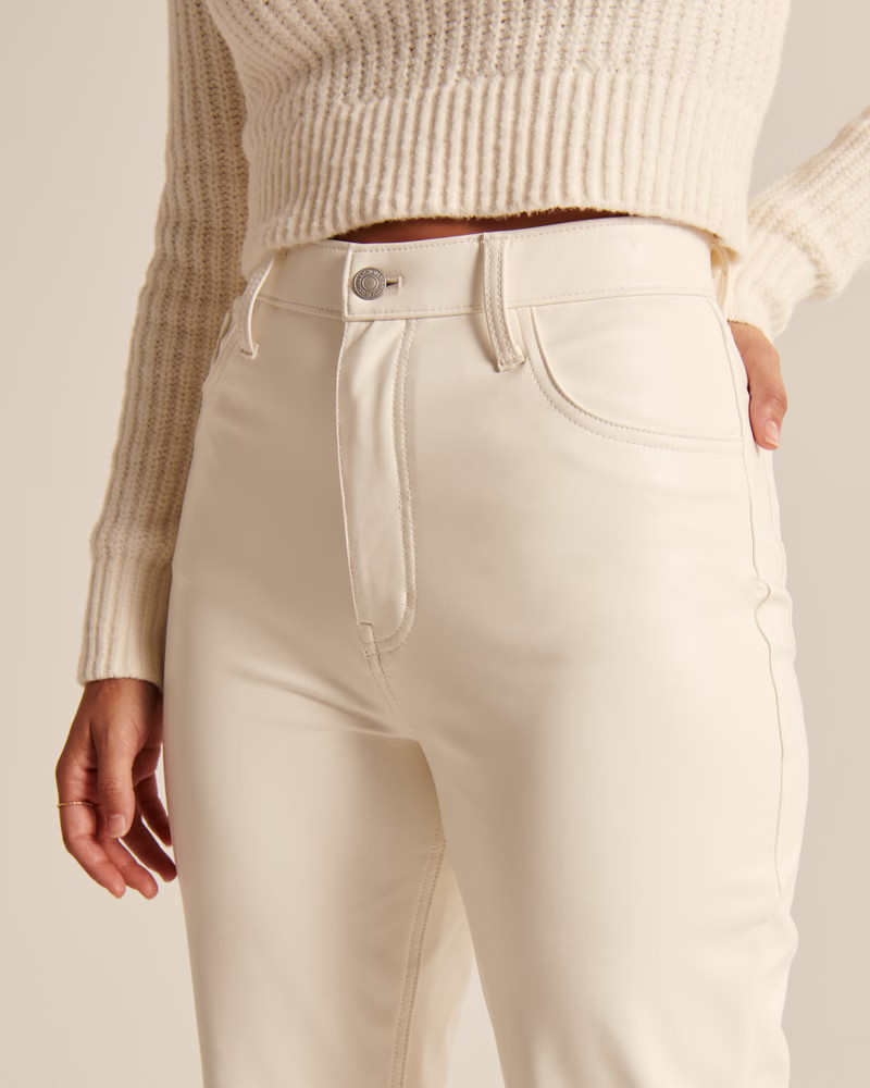 Curve Love Vegan Leather 90s Straight Pants | Abercrombie & Fitch (US)