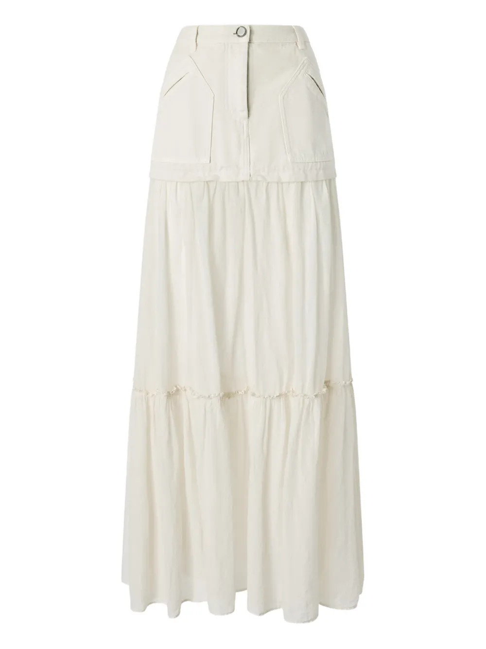 PINKO Tiered Maxi Skirt | White | FARFETCH | Farfetch Global