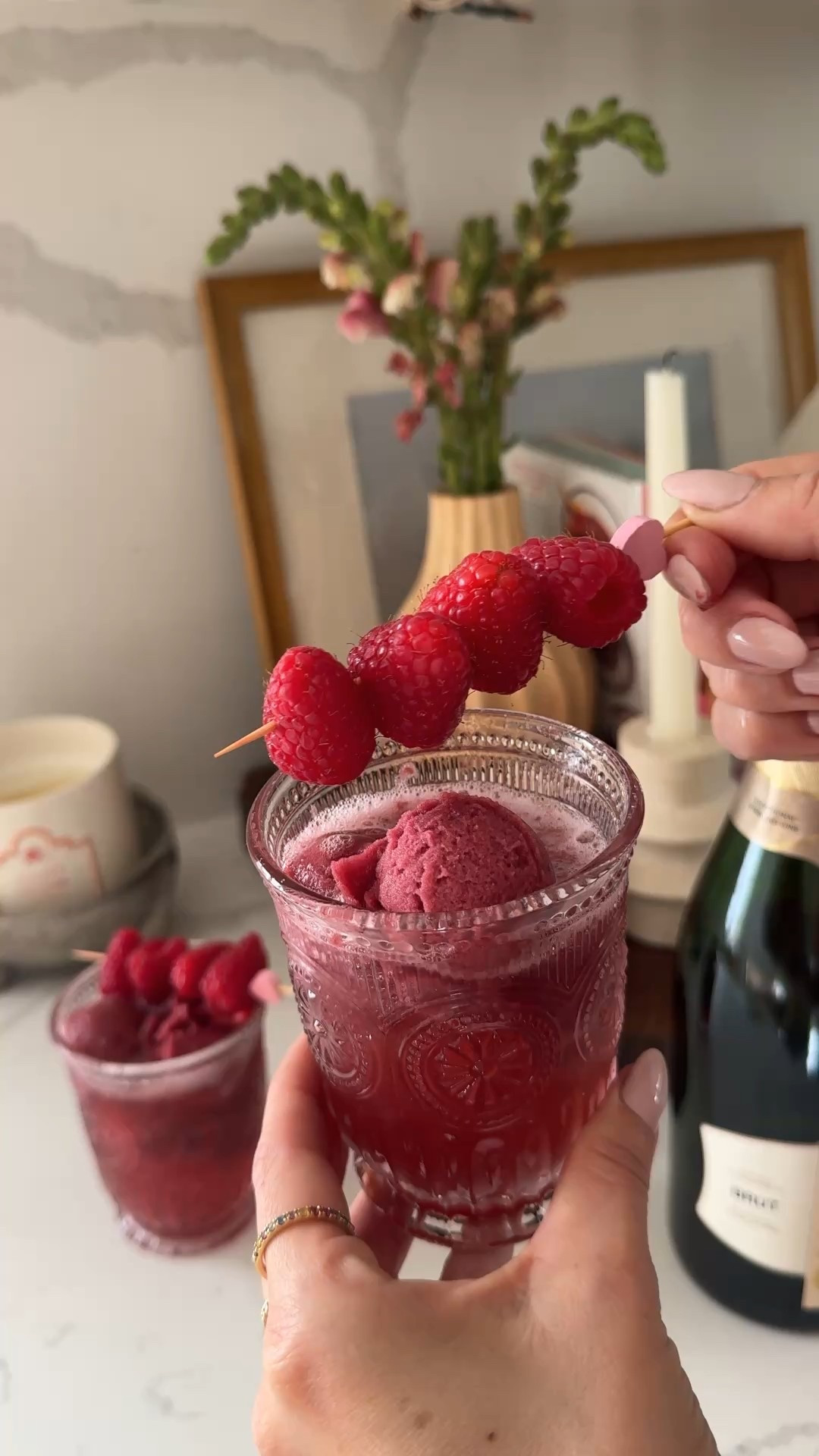 raspberry champagne floats for your next Galentines day party!! 

#LTKHome #LTKfoodie #LTKSeasonal