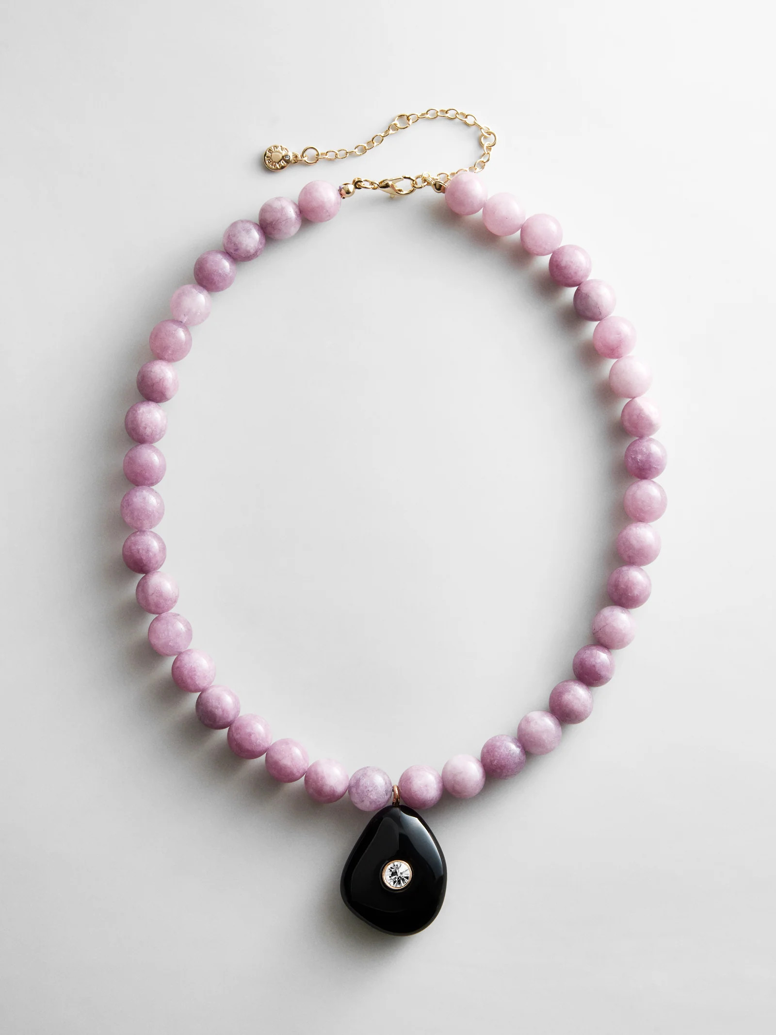 Jamie Semi-Precious Beaded Necklace - Light Amethyst/Black Hypersthene | BaubleBar