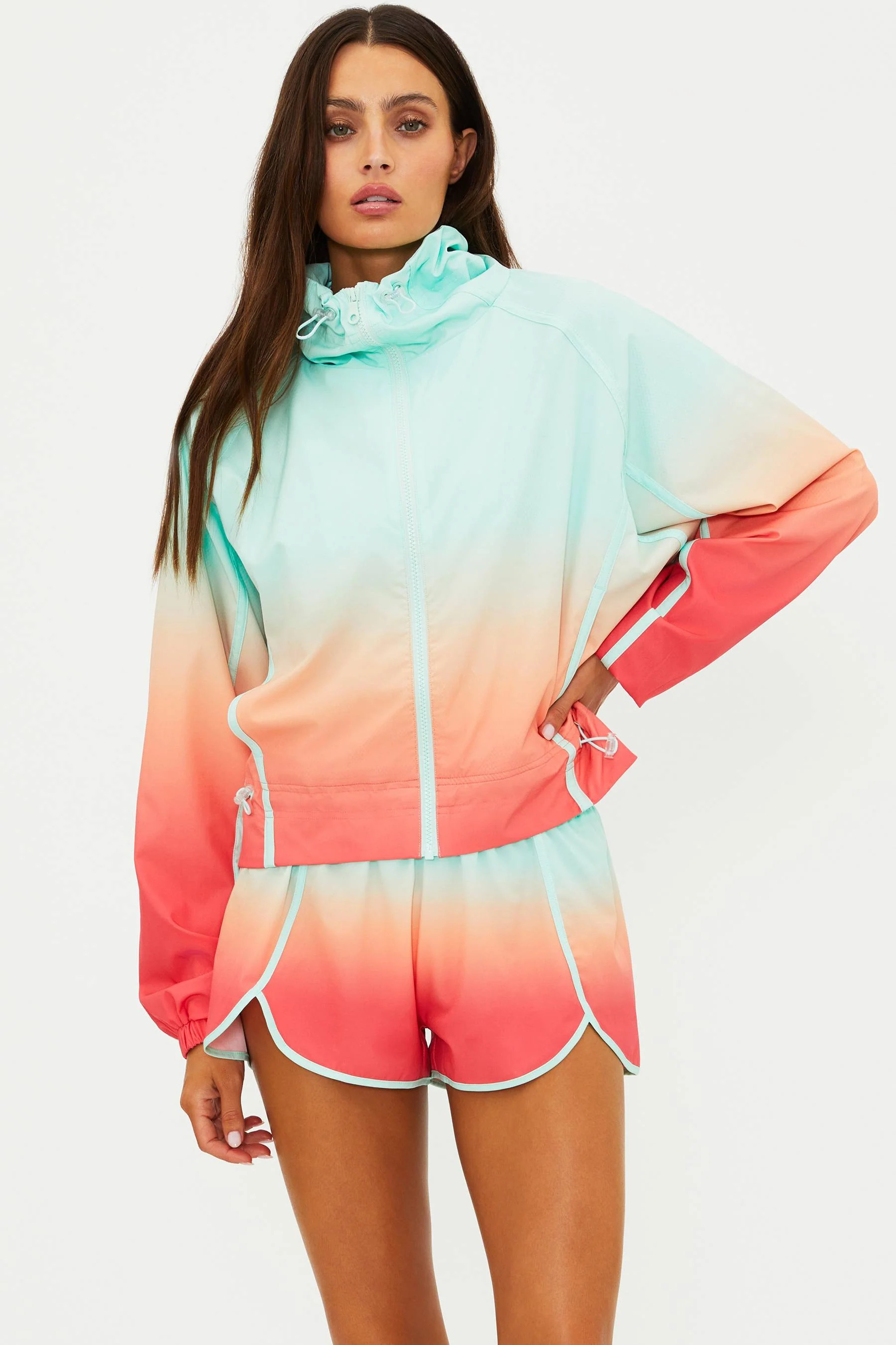 Casen Jacket Guava Jelly Ombre | Ombre Performance Running Jacket | Beach Riot | Beach Riot