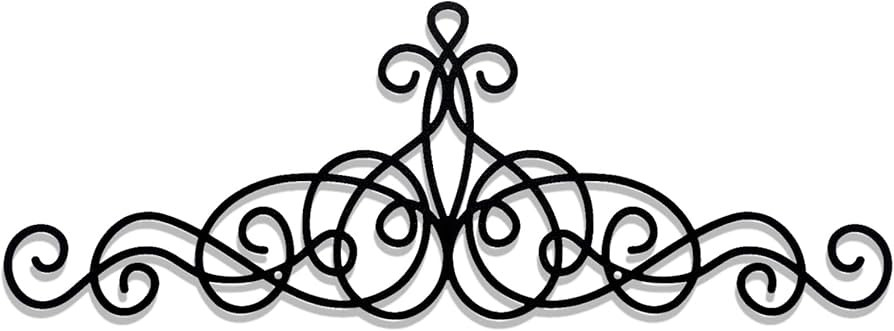 Metal Wall Decor Traditional Metal Scroll Wall Art Decor Rustic Iron Medallion Black Wall Art Iro... | Amazon (US)