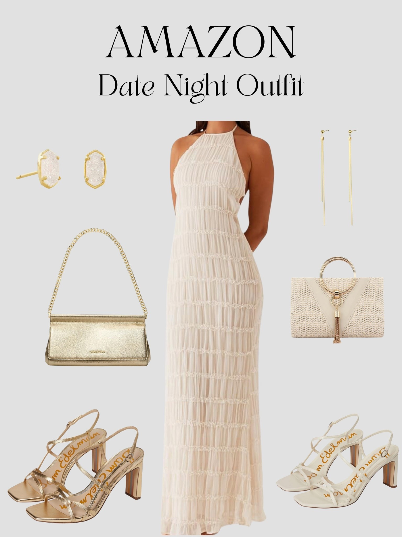 Two ways to wear one Amazon showstopper 🤍✨

This dreamy maxi dress is a date night must—styled two ways for two different vibes:

💫 Look 1: Gold glam with statement heels + metallic bag = effortlessly elevated and ready for rooftop cocktails.

🌿 Look 2: Soft + romantic with neutral accessories and dainty gold drops—perfect for dinner al fresco or a beachside stroll.

Everything linked on my LTK! #AmazonFinds #DateNightStyle #LTKDateNight #AmazonFashion #StyledTwoWays #LTKOutfitIdeas

#LTKFindsUnder100 #LTKSeasonal #LTKMidsize