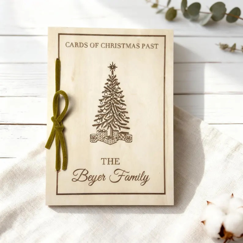 Personalized Christmas Card Holder, Card Keeper for Christmas Cards, Card Book, Cards Keepsake St... | Etsy (US)